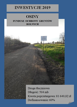 Przebudowa drogi gminnej w m. Osiny