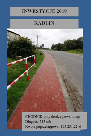 Budowa chodnika przy drodze powiatowej w m. Radlin